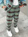 Штанці в клітинку, для дівчинки, з поясом, 5-6 років(110-116) 10075 фото 1